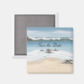 日付の保存ビーチの日付 マグネット (正面/裏面)