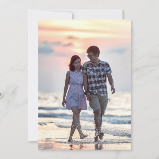 日付の保存ビーチカスタム写真の結婚式の招待 セーブザデート (裏面)