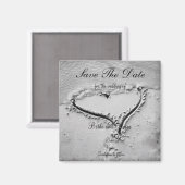 日付の保存ビーチハート マグネット (正面/裏面)