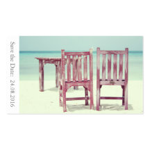 日付の保存ビーチ結婚式 – 名刺