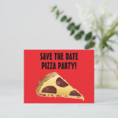 日付の保存ピザパーティの招待状はがき 案内ポストカード (スタンド正面)