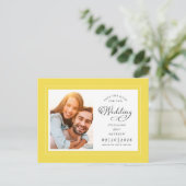 日付の保存フォトイエローシエレガントック結婚ズ 案内ポストカード (スタンド正面)