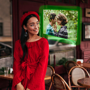 日付の保存フォトカントリーコテージ金ゴールドPinkBird 招待状