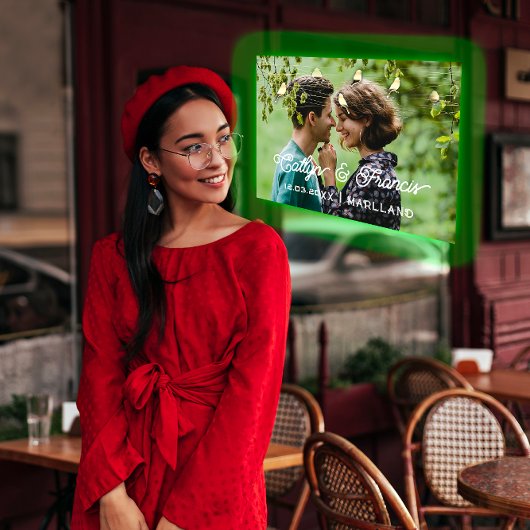 日付の保存フォトカントリーコテージ金ゴールドPinkBird 招待状