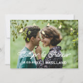 日付の保存フォトカントリーコテージ金ゴールドPinkBird 招待状 (裏面)