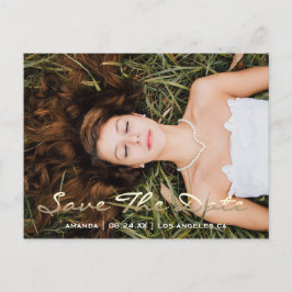 日付の保存フォトグレー16th 15ブライダルシャワー ポストカード