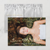 日付の保存フォトグレー16th 15ブライダルシャワー ポストカード (正面/裏面)