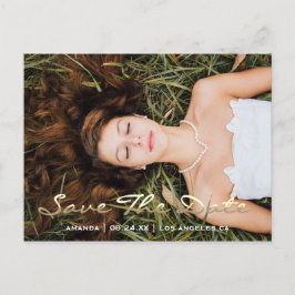 日付の保存フォトグレー16th 15ブライダルシャワー ポストカード