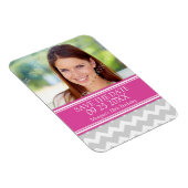 日付の保存フォト誕生日マグネットグレーシェブロン マグネット (右側)