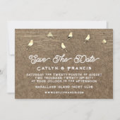 日付の保存フォト金ゴールドクラフトカントリーの鳥の予算 招待状 (正面)