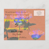 日付の保存フォークシーフォークアートワイルドフラワー 案内ポストカード (裏面)