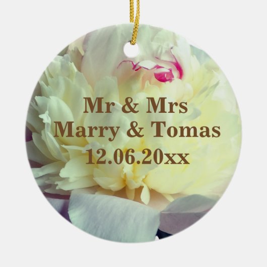 日付の保存フローラオーナメント セラミックオーナメント (正面)