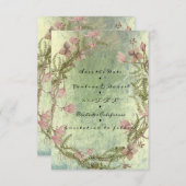 日付の保存フローラコテージオールドミントピンクブルー セーブザデート (正面/裏面)