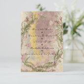 日付の保存フローラコテージリネンミントピンク金ゴールド セーブザデート (スタンド正面)