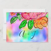 日付の保存フローラバラグリッターHoligraph Blue セーブザデート (裏面)