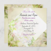 日付の保存フローラ結婚式招待状 招待状 (正面/裏面)