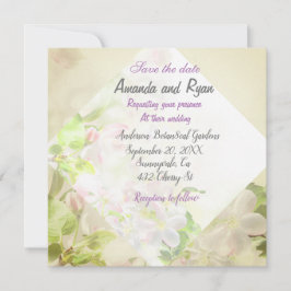 日付の保存フローラ結婚式招待状 招待状