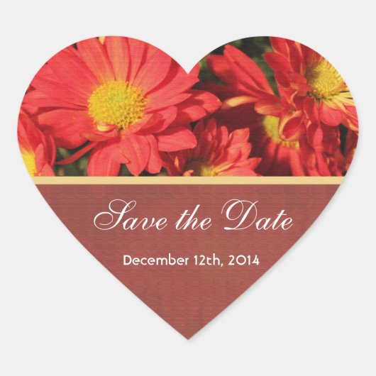 日付の保存フローラ結婚式用シール ハートシール (正面)