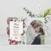 日付の保存フローラ開花蝶の花の写真 セーブザデート (スタンド正面)