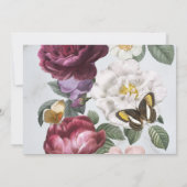 日付の保存フローラ開花蝶の花の写真 セーブザデート (裏面)