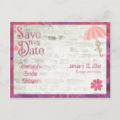 日付の保存ブライダルシャワー 案内ポストカード (正面)