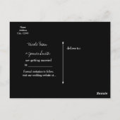 日付の保存ブラック&フェイク金ゴールドグリッター婚約 ポストカード (裏面)