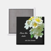 日付の保存ホワイトマルチフローラバラワイルドフラワー マグネット (正面/裏面)