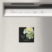 日付の保存ホワイトマルチフローラバラワイルドフラワー マグネット (インサイチュ (食洗機))