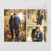 日付の保存ボタニカルデイジーフローラフォトコラージュ 案内ポストカード (正面)