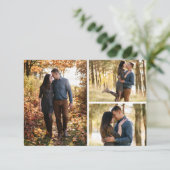 日付の保存ボタニカルデイジーフローラ3-Photo Card 招待状 (スタンド正面)