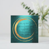 日付の保存ミニマルティール(緑がかった色)金ゴールドリース セーブザデート (スタンド正面)