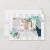 日付の保存モダンストライプフローラ セーブザデート (裏面)