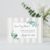 日付の保存モダンストライプフローラ セーブザデート (スタンド正面)