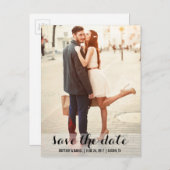 日付の保存モダン婚約はがきL 案内ポストカード (正面/裏面)