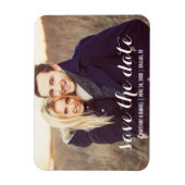 日付の保存モダン婚約フォトマグネットW S マグネット (縦)