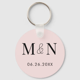 日付の保存モノグラムの キーホルダー