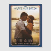 日付の保存レトロバラ金ゴールド結婚Decoの写真 マグネット招待状 (正面)