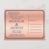 日付の保存レトロバラ金ゴールド結婚Decoの写真 案内ポストカード (裏面)