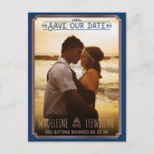 日付の保存レトロバラ金ゴールド結婚Decoの写真 案内ポストカード (正面)