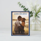 日付の保存レトロバラ金ゴールド結婚Decoの写真 案内ポストカード (スタンド正面)