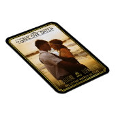 日付の保存レトロブラック金ゴールド結婚デコの写真 マグネット (右側)