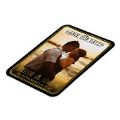 日付の保存レトロブラック金ゴールド結婚デコの写真 マグネット (左側)