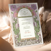 日付の保存ヴィンテージアールヌーボーによるミュシャ入力 招待状