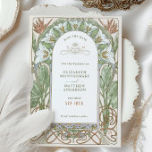 日付の保存ヴィンテージアールヌーボーによるミュシャ入力 招待状