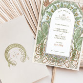 日付の保存ヴィンテージアールヌーボーによるミュシャ入力 招待状