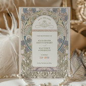 日付の保存ヴィンテージアールヌーボーによるミュシャ入力 招待状