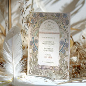 日付の保存ヴィンテージアールヌーボーによるミュシャ入力 招待状