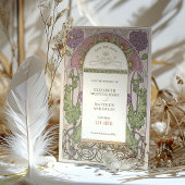 日付の保存ヴィンテージアールヌーボーによるミュシャ入力 招待状