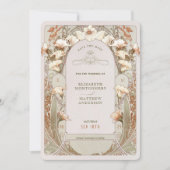 日付の保存ヴィンテージアールヌーボーによるミュシャ入力 招待状 (正面)