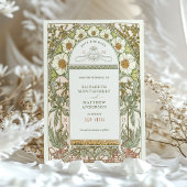 日付の保存ヴィンテージアールヌーボーミュシャ 招待状